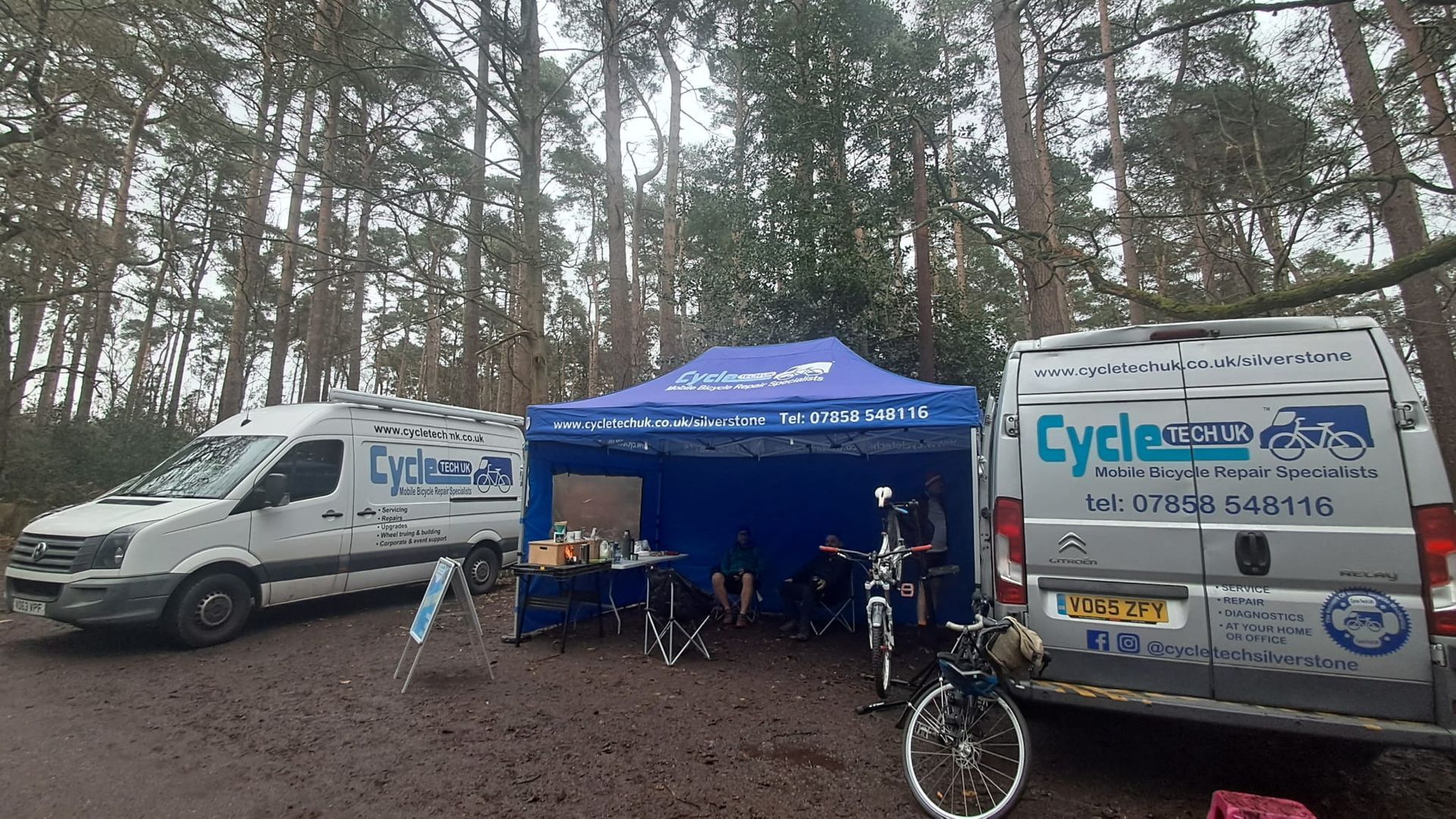 Mobile bicycle repair setup
