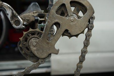 Worn jockey wheel teeth