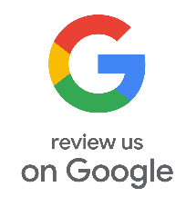 Google logo with “review us on Google” text below
