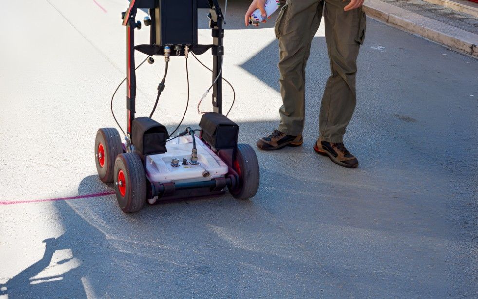 Worker Using A Ground Penetrating Radar — Dowds Pipe and Cable Locating in Farmborough Heights, NSW