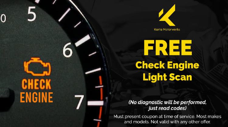 Free check engine light scan special | Karta Motorwerks
