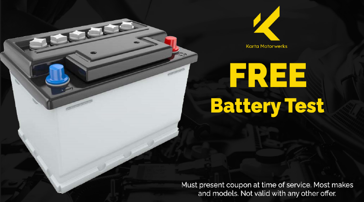 Free battery test special | Karta Motorwerks