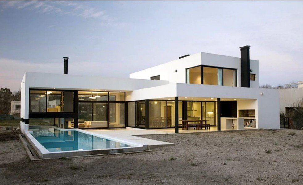 Casa in legno con piscina