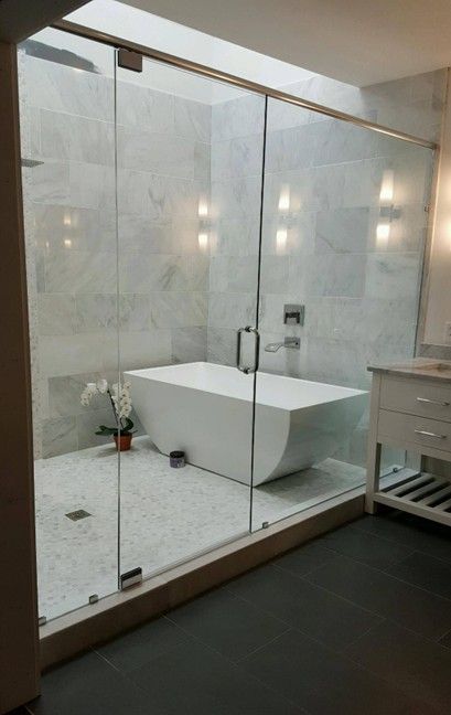 a glass shower door