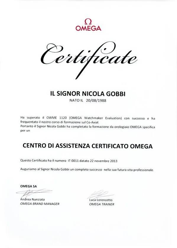 Certificato Omega