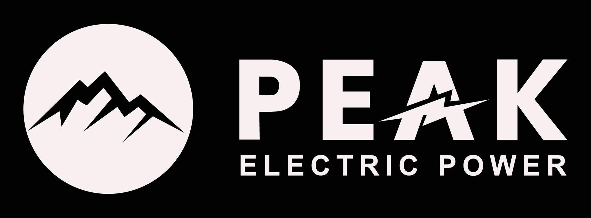 Logo for Peak Electric Power featuring mountain peak icon and company name.