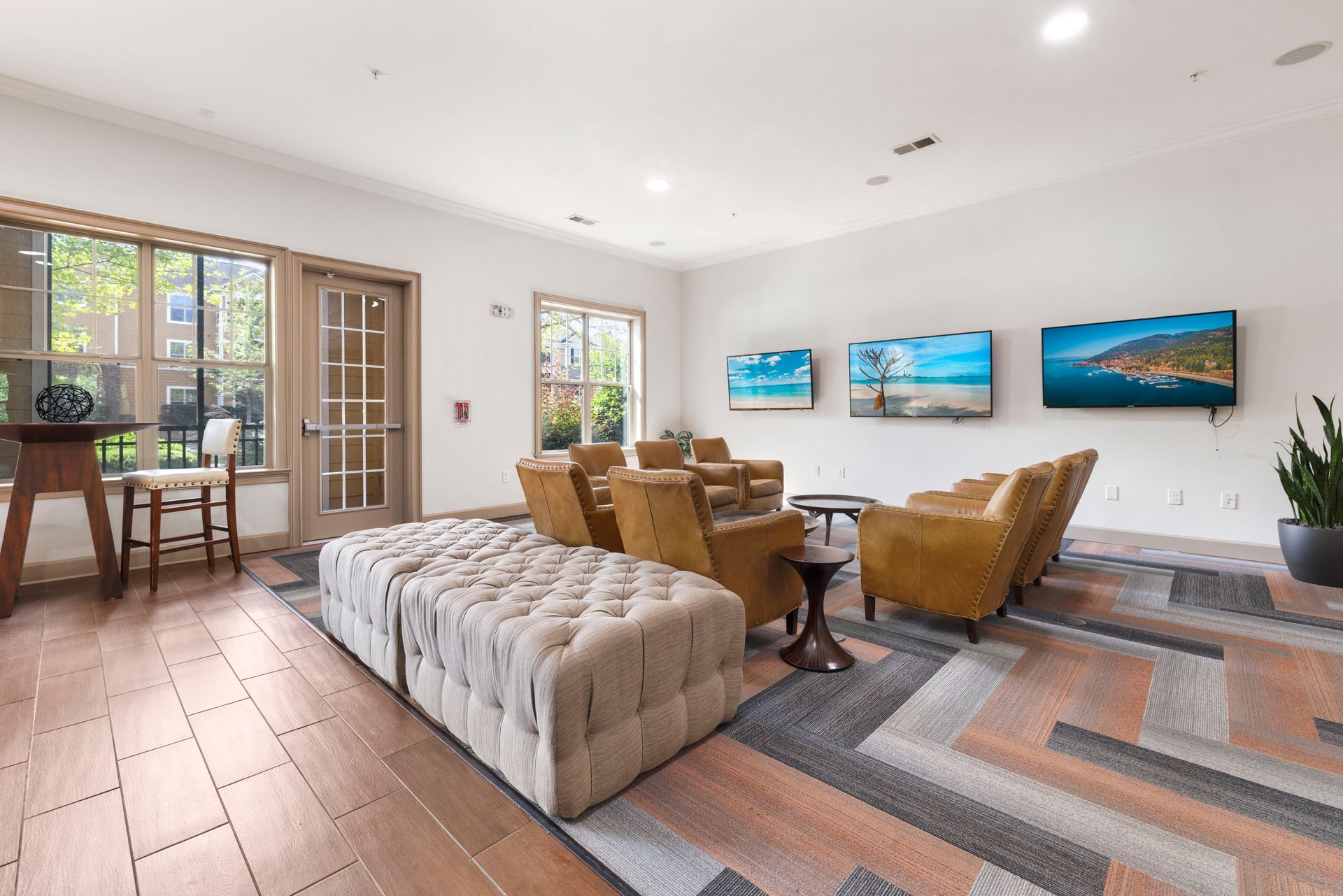 Lounge area at Silver Collection at Waterford in Huntersville, NC.