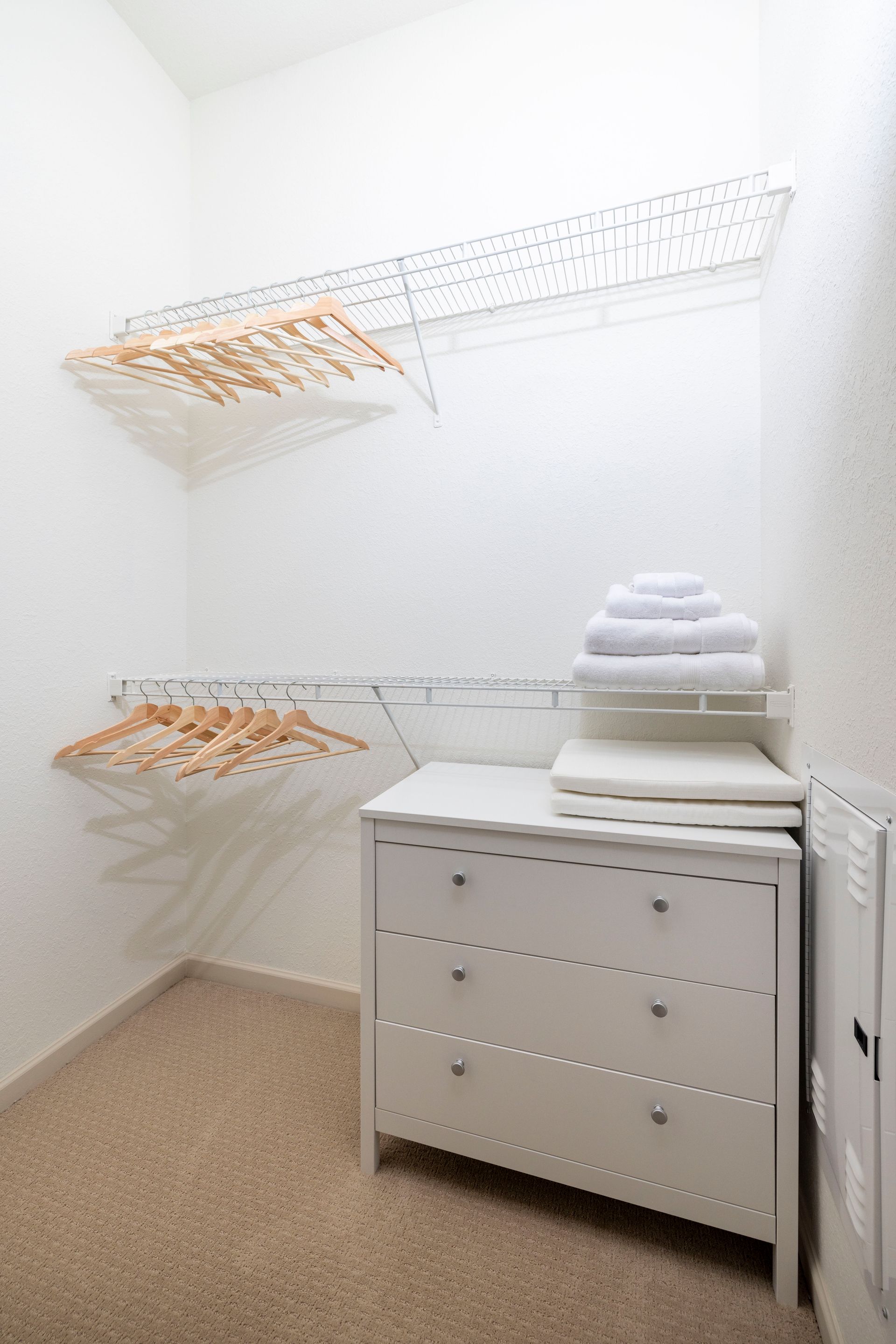 Walk-in closet at Silver Collection at Waterford in Huntersville, NC.