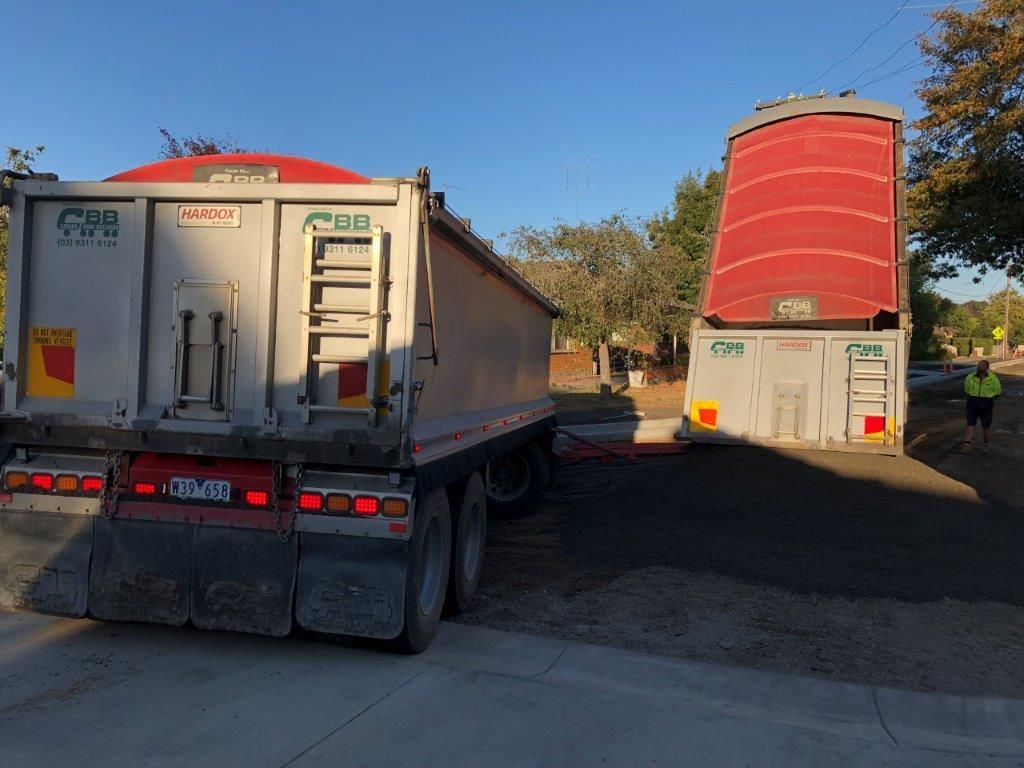 Trucks on Construction Site — Ballarat VIC — Ballarat Excavation & Transport
