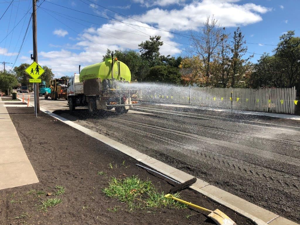 Spraying Water on Sand — Ballarat VIC — Ballarat Excavation & Transport