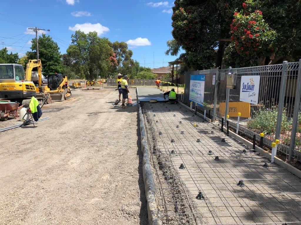 Steel Base for Sidewalk — Ballarat VIC — Ballarat Excavation & Transport