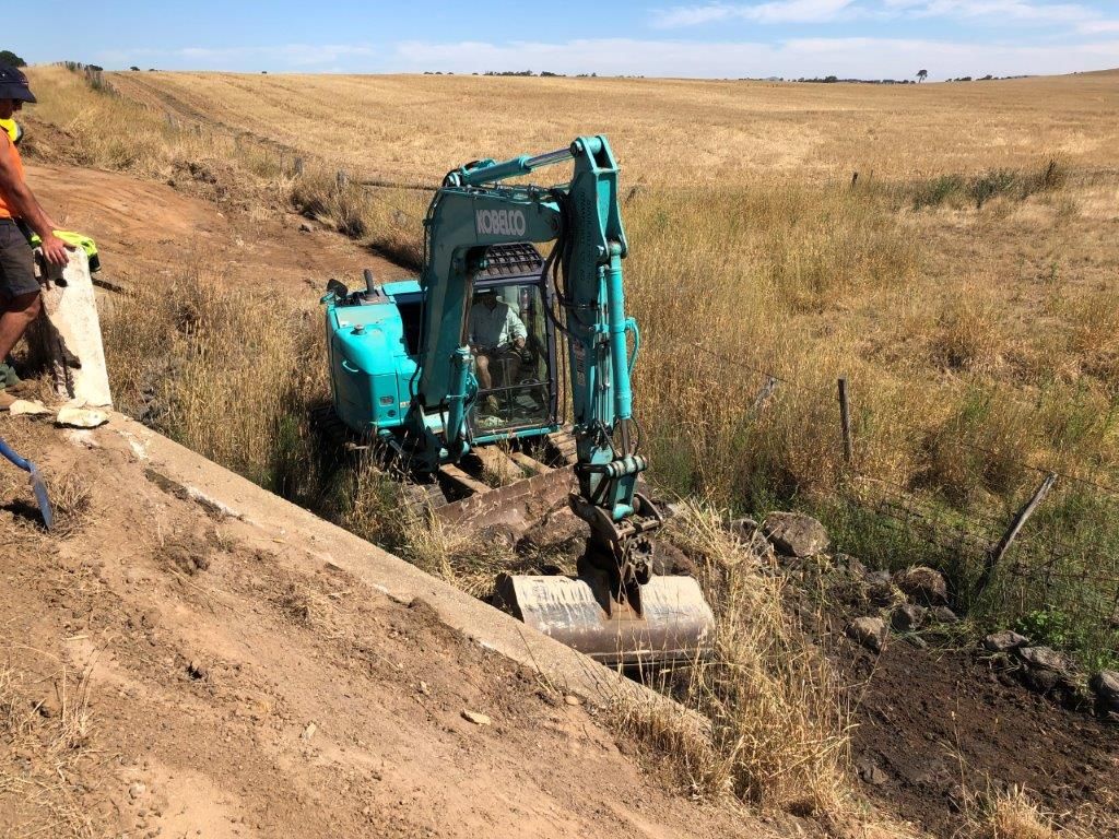 Digging for Culvert Rocks — Ballarat VIC — Ballarat Excavation & Transport