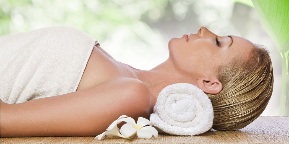 Massage of woman in spa salon