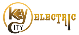 Gold and brown &ldquo;Key City Electric&rdquo; logo with a circular key icon and stylized lettering