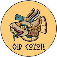 Illustration of a stylized serpent head with Aztec-inspired design. 