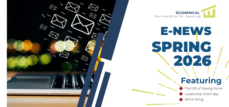 E-News, Spring 2026 graphic, featuring email icons and the word 