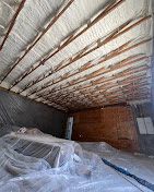 A room with a lot of foam on the ceiling.
