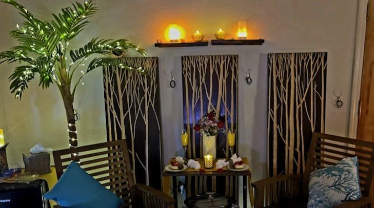 Couples Massage cheesecake and non-alcoholic mimosa