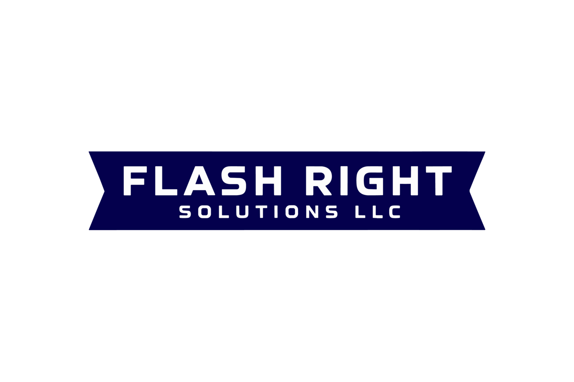 Flash Right Solutions LLC logo in white text on a blue banner.