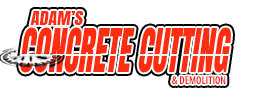 A logo for adam 's concrete cutting and demolition