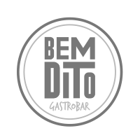 A black and white logo for a restaurant called bem dito gastrobar.