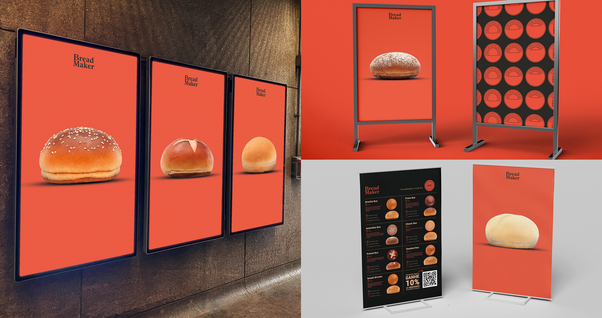 Um homem está comendo um hambúrguer em uma colagem de fotos.