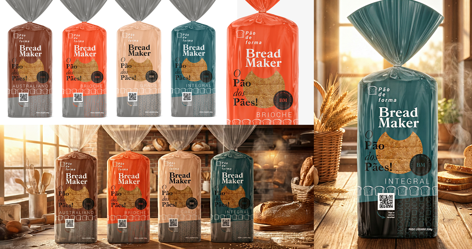 Um homem está comendo um hambúrguer em uma colagem de fotos.