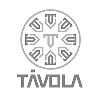 O logotipo da tavola é um círculo com setas dentro.