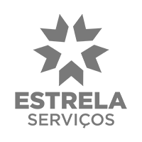 O logotipo da estrela serviços é uma estrela com setas apontando em direções opostas.