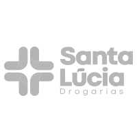 A black and white logo for santa lucia drogarias.