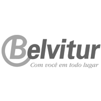 A black and white logo for belvitur com você em todo lugar.