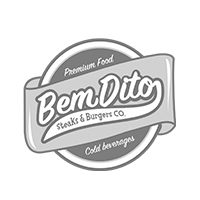 Um logotipo em preto e branco para bem dito steaks and burgers co.