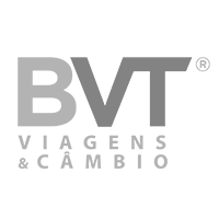 A black and white logo for bvt viagens & cambio