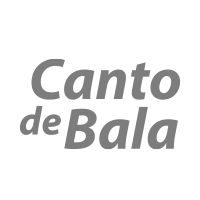 O logotipo do canto de bala é um logotipo cinza em um fundo branco.