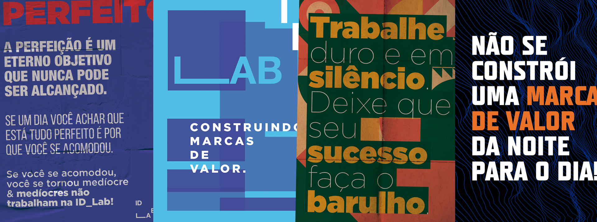 Uma colagem de pôsteres com um que diz 'laboratório' nele