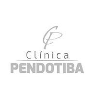 Um logotipo em preto e branco para a clínica Pendotiba
