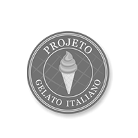 A black and white logo for projeto gelato italiano