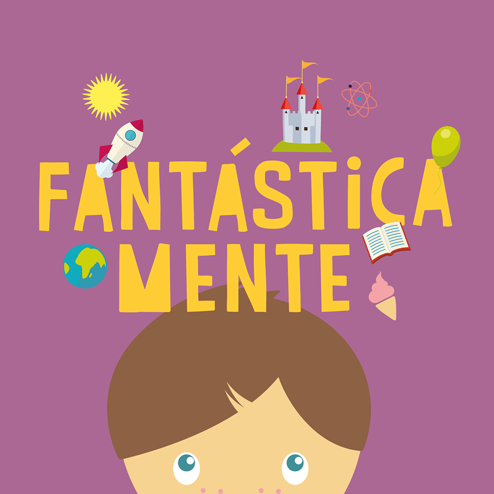 Uma cabeça de criança com as palavras fantastica mente escritas acima dela.