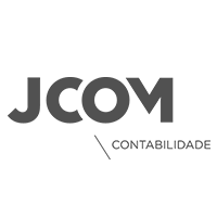 The logo for jcom contabilidade is black and white.