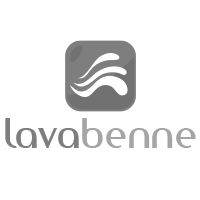 Um logotipo preto e branco para lavabenne com uma onda em um quadrado.