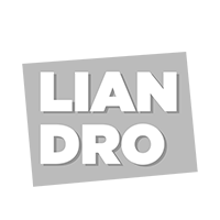 Um logotipo preto e branco para Lian Dro em um fundo branco.