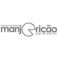 Um logotipo em preto e branco para um restaurante e pizzaria.