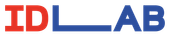 ID_Lab Comunicação & Design Um logotipo vermelho e azul para idlab em um fundo branco