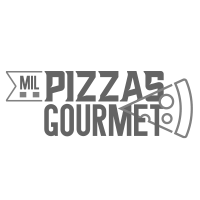 Um logotipo preto e branco para pizzas gourmet.