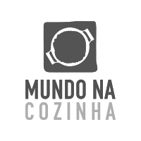 A logo for mundo na cozinha with a pot in a square.
