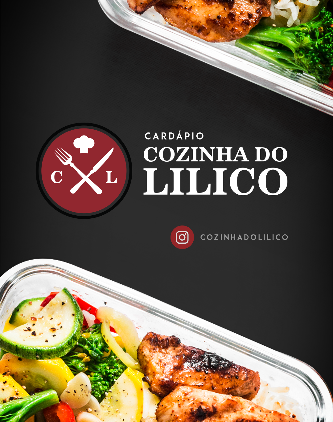 Um menu para cozinha do lilico com uma foto da comida