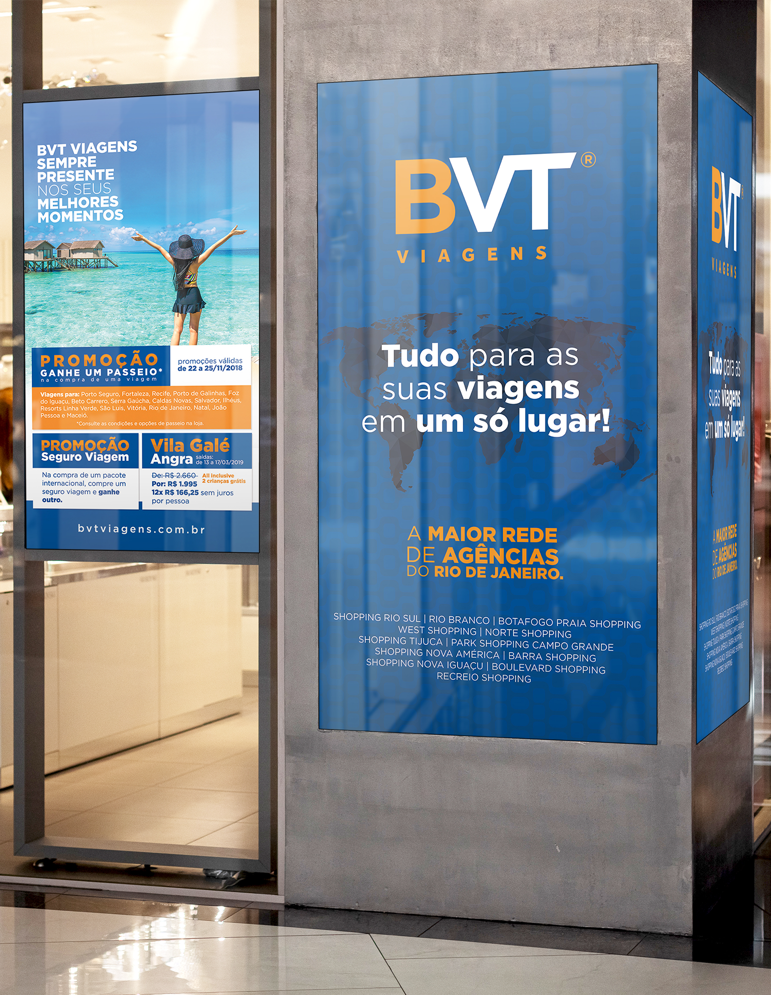 Uma placa que diz bvt viagens