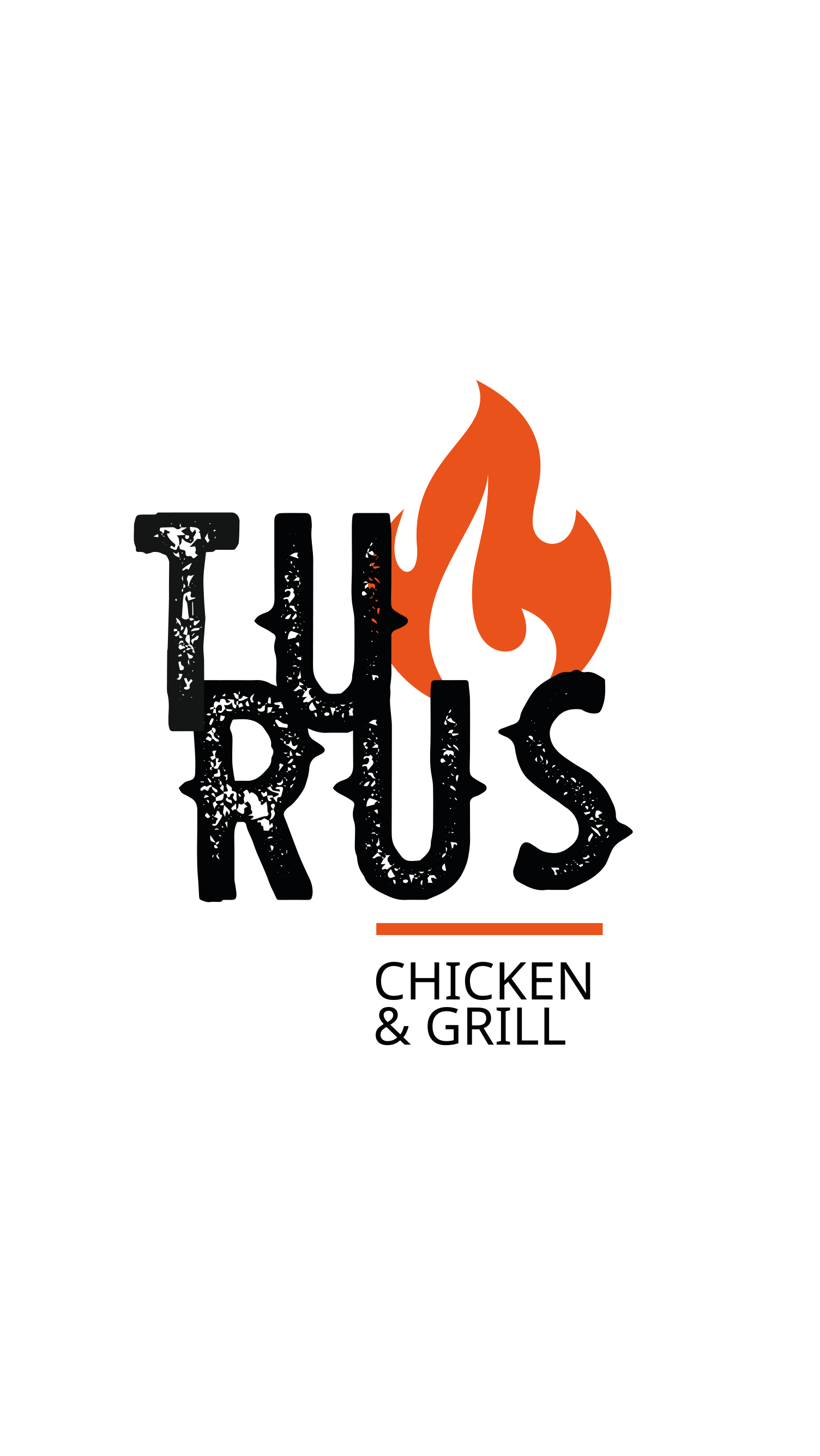 Um logotipo para um restaurante chamado Rus Chicken and Grill