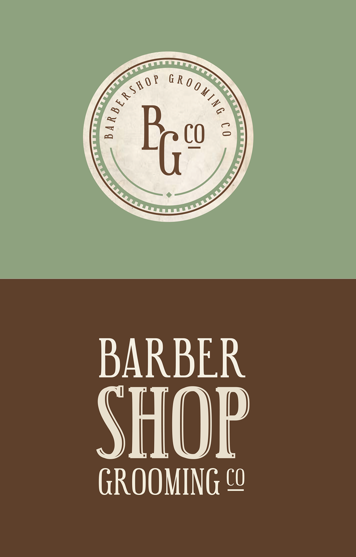 O logotipo de uma barbearia com a foto de um homem de smoking