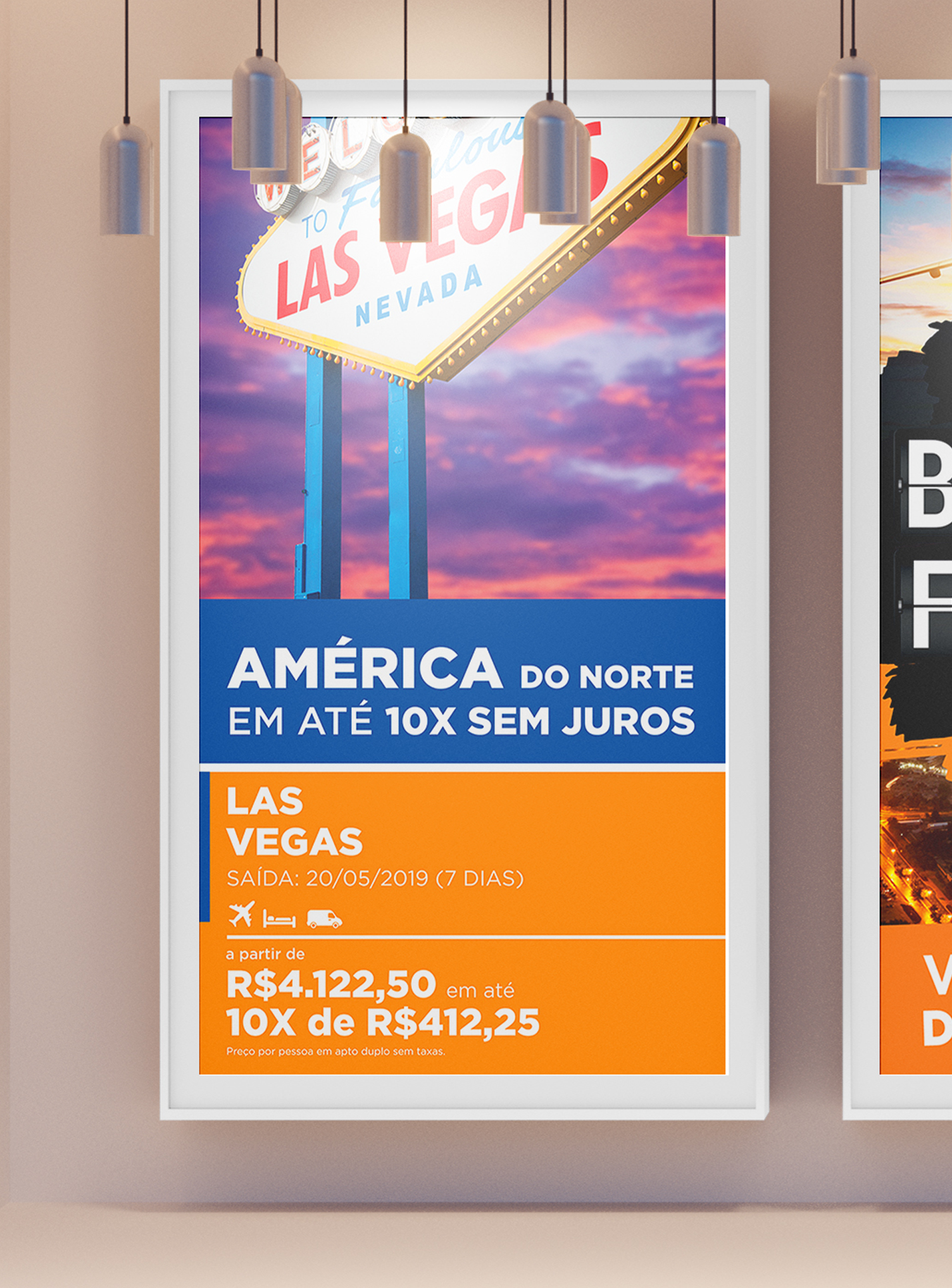 A poster that says america do norte em ate 10x sem juros